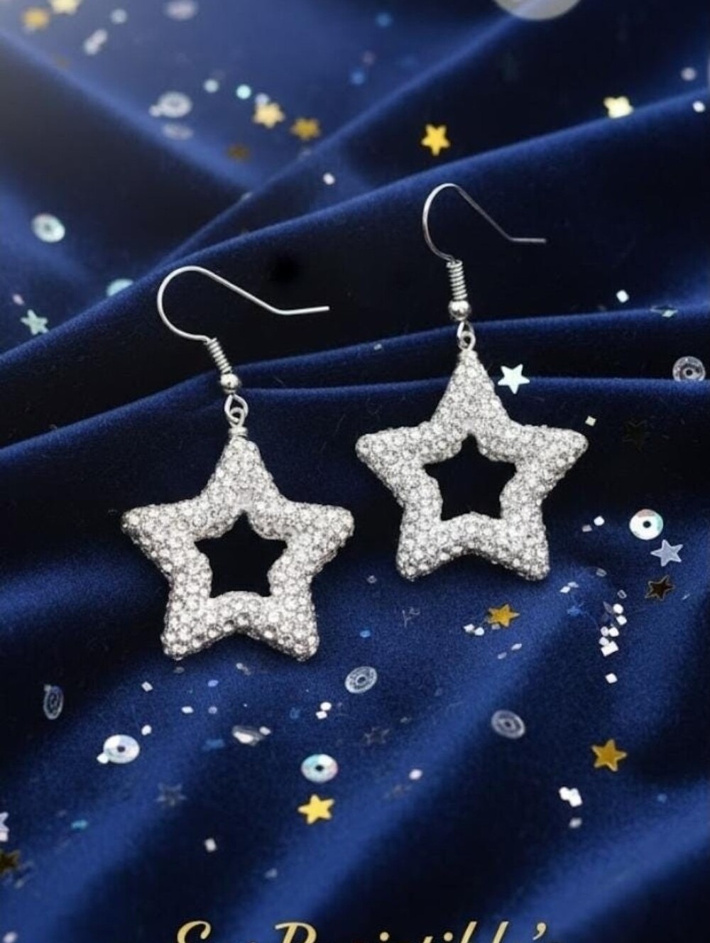 Celestial Crystal Star Dangle Earrings